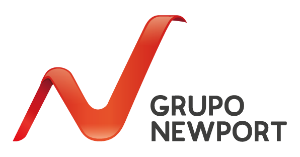 Logo de Grupo Newport conformado por una letra 'N' en grande y de color rojo acompañada por el texto 'Grupo Newport' a su derecha en color negro.